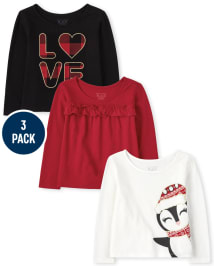 Lot de 3 hauts de vacances pour petites filles