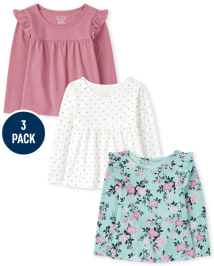 Lot de 3 hauts à volants pour petites filles