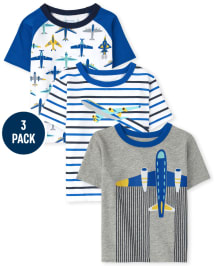 Toddler Boys Plane Top 3-Pack