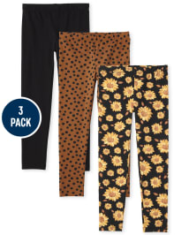 Girls Print Leggings 3-Pack