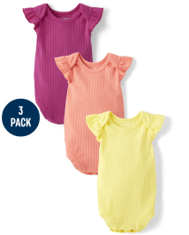 Baby Girls Ribbed Bodysuit 3-Pack