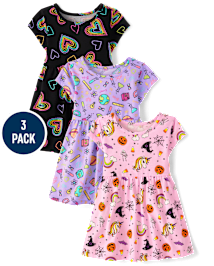 Toddler Girls Print Everyday Dress 3-Pack