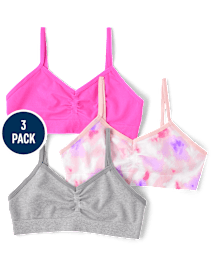 Lot de 3 brassières sans coutures tie-dye pour filles