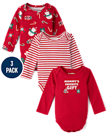 Unisex Baby Christmas Bodysuit 3-Pack