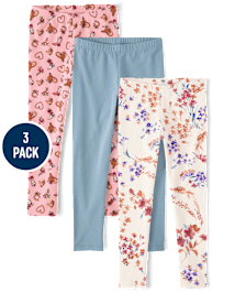 Girls Print Leggings 3-Pack