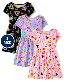 Girls Print Everyday Dress 3-Pack