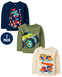 Baby And Toddler Boys Vehicle Graphic Tee 3-Pack