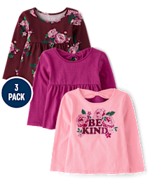 Toddler Girls Floral Top 3-Pack