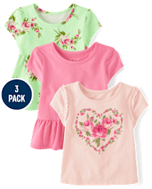 tout-petit, fille Floral Top 3-Pack