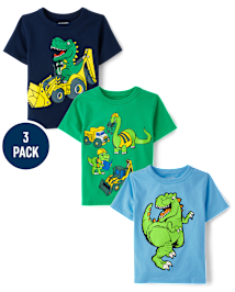 bébé et tout-petit, garçon Dino T-shirt imprimé 3-Pack