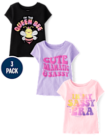 Bébé Et tout-petit, fille Sassy T-shirt imprimé 3-Pack