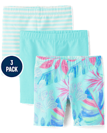 Lot de 3 shorts de vélo imprimés pour petites filles