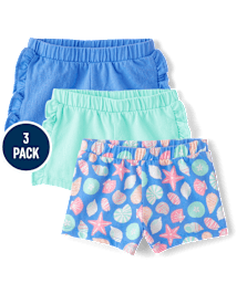 Lot de 3 shorts coquillages pour petites filles