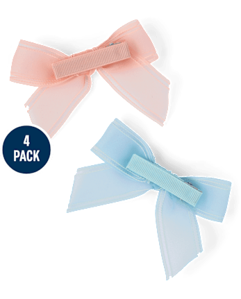 Girls Bow Hair Clip 4-Pack - Enchanted Garden