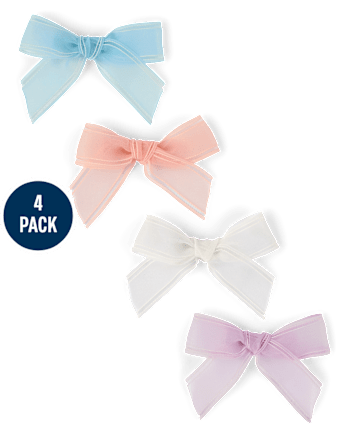 Girls Bow Hair Clip 4-Pack - Enchanted Garden