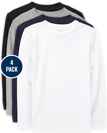 Lot de 4 t-shirts superposés de base uniformes pour garçons
