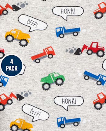 Baby Boys Transportation Bodysuit 4-Pack