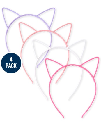 Paquete de 4 diademas con orejas de gato para niñas