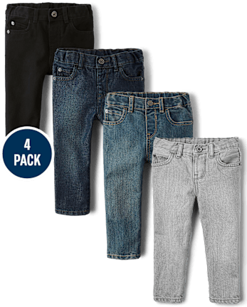 Lot de 4 jeans skinny basiques pour bébés et tout-petits garçons