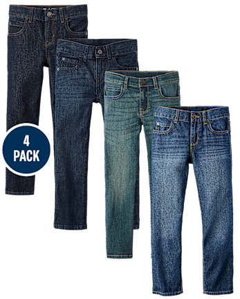 Pack de 4 vaqueros rectos básicos para niño