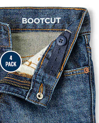 Paquete de 4 jeans básicos con corte de bota para niños