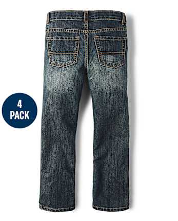 Paquete de 4 jeans básicos con corte de bota para niños