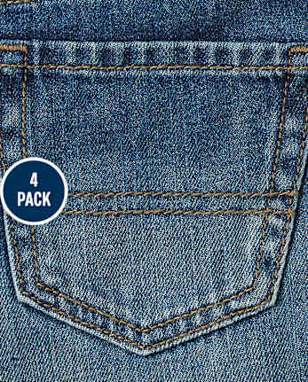 Paquete de 4 jeans básicos con corte de bota para niños