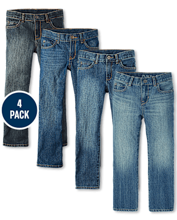 Paquete de 4 jeans básicos con corte de bota para niños