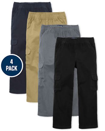Pantalón cargo sin cierre para niño 4-Pack