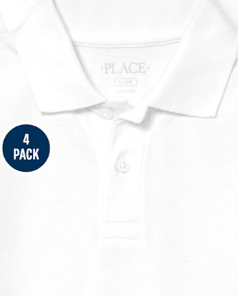Polo de piqué uniforme para niños, paquete de 4