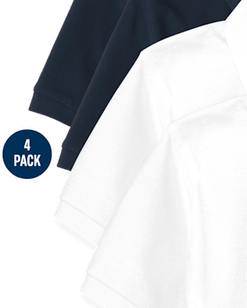 Polo de piqué uniforme para niños, paquete de 4