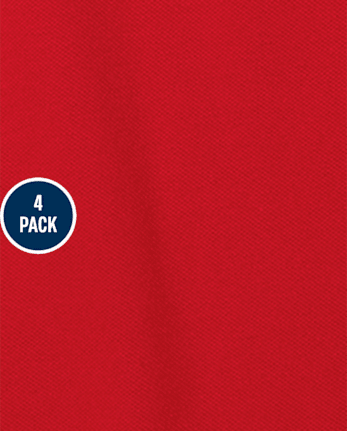 Polo de piqué con volantes de uniforme para niñas, paquete de 4