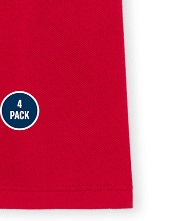 Polo de piqué con volantes de uniforme para niñas pequeñas, paquete de 4