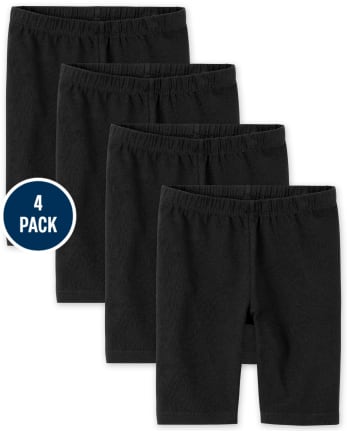 Girls Mix And Match Knit Bike Shorts 4-Pack | The Children's Place - BLACK