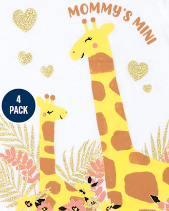 Lot de 4 mini t-shirts graphiques Mommy&#39;s pour petites filles
