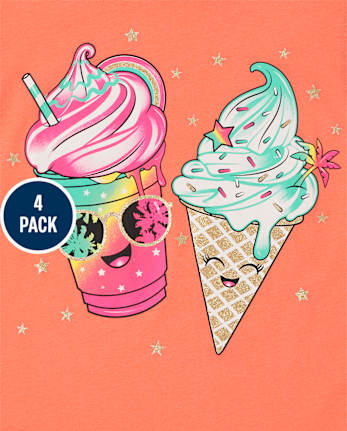 Girls Food Graphic Tee 4-Pack
