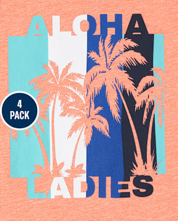 Lot de 4 débardeurs rayés Aloha pour tout-petits garçons