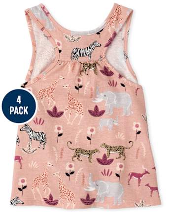 Toddler Girls Ruffle Tank Top 4-Pack