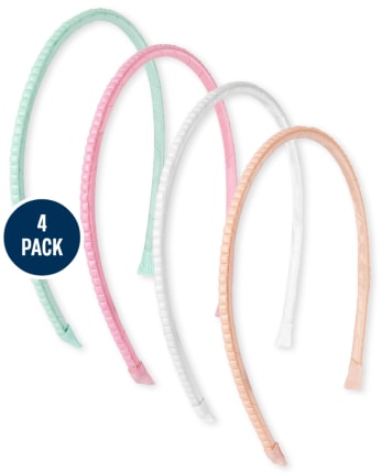 Paquete de 4 cintas para la cabeza con tachuelas para niñas
