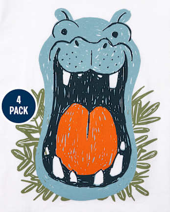 Toddler Boys Animals Graphic Tee 4-Pack