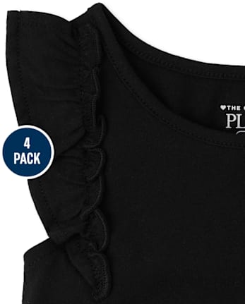 Lot de 4 hauts volants imprimés pour petites filles