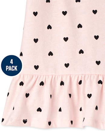 Lot de 4 hauts volants imprimés pour petites filles