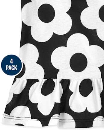 Lot de 4 hauts volants imprimés pour petites filles