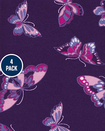Baby Girls Floral Butterfly Pants 4-Pack