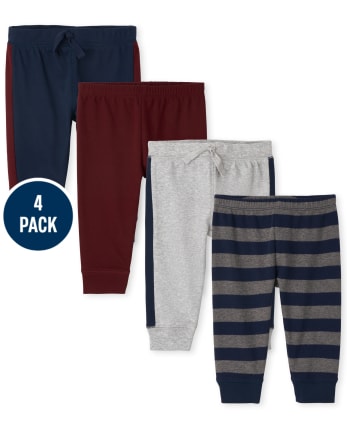 Baby Boys Striped Pants 4-Pack