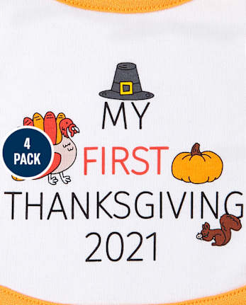 Baberos unisex para bebé My First, paquete de 4