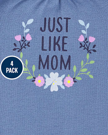 Baby Girls Floral Bodysuit 4-Pack