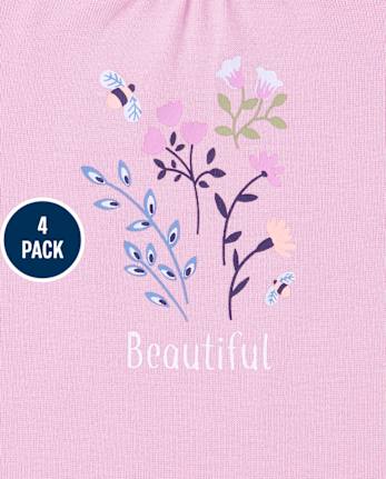 Baby Girls Floral Bodysuit 4-Pack