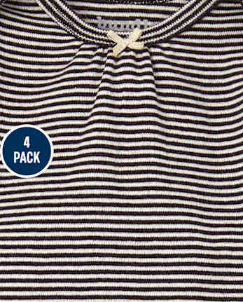 Baby Girls Heart Bodysuit 4-Pack