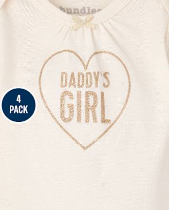 Baby Girls Heart Bodysuit 4-Pack